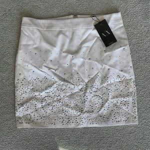 Armani Exchange beaded white mini skirt size 4